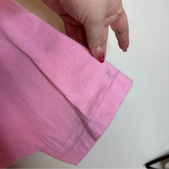 Vintage Disney I <3 Mickey Bubble Gum Pink Oversized Tee Sleep Shirt One Size - Picture 6 of 8